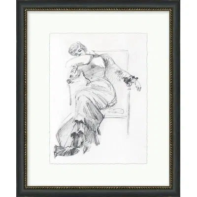 Wendover Art Group Afternoon Nap - Picture Frame Drawing Print On Paper In White