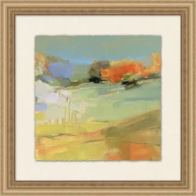 Wendover Art Group Afternoon Series 1 - Picture Frame Painting On Paper In Green;yellow;orange