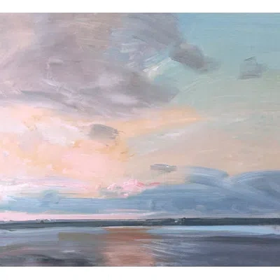 Wendover Art Group Afternoon Sky - No Frame Print In Blue,orange,gray
