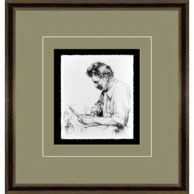 Wendover Art Group Albert Schweitzer - Picture Frame Drawing On Paper In Black;white;tan