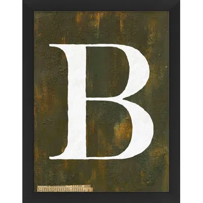 Wendover Art Group Alphabet "b" - Picture Frame Textual Art On Paper In White;beige;dark Green