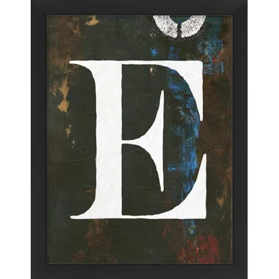 Wendover Art Group Alphabet "e" - Picture Frame Textual Art On Paper In Black;white