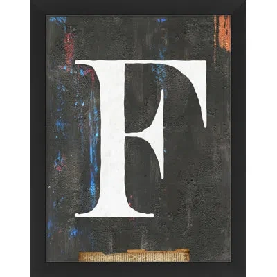 Wendover Art Group Alphabet "f" - Picture Frame Textual Art On Paper In Black;white