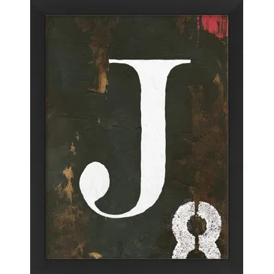 Wendover Art Group Alphabet "j" - Picture Frame Textual Art On Paper In Black;white