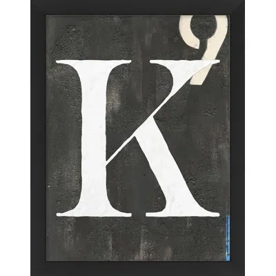 Wendover Art Group Alphabet "k" - Picture Frame Textual Art On Paper In Black;white