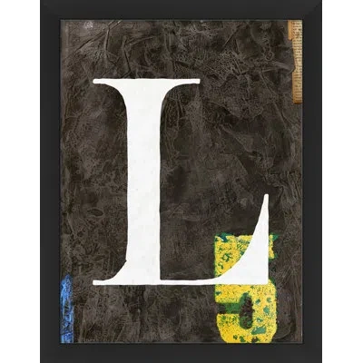 Wendover Art Group Alphabet "l" - Picture Frame Textual Art On Paper In White;gray;yellow