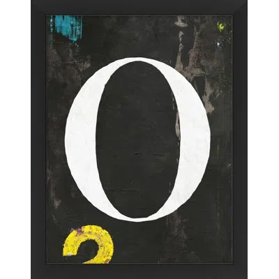 Wendover Art Group Alphabet "o" - Picture Frame Textual Art On Paper In Black;white;yellow