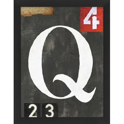 Wendover Art Group Alphabet "q" - Picture Frame Textual Art On Paper In White;red;dark Gray