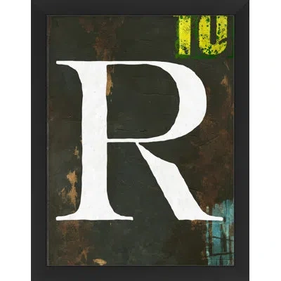 Wendover Art Group Alphabet "r" - Picture Frame Textual Art On Paper In White;gray;yellow