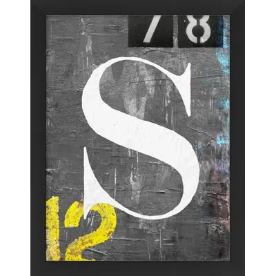 Wendover Art Group Alphabet "s" - Picture Frame Textual Art On Paper In Black;white;gray;yellow