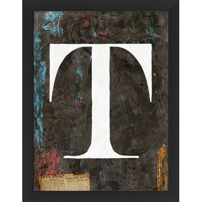 Wendover Art Group Alphabet "t" - Picture Frame Textual Art On Paper In White;gray