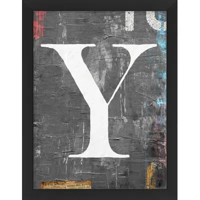 Wendover Art Group Alphabet "y" - Picture Frame Textual Art On Paper In White;gray