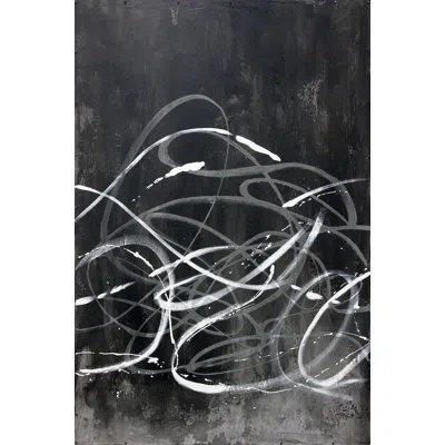 Wendover Art Group Amalgamation 1 - Unframed Painting On Wood In Gray