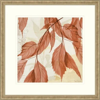 Wendover Art Group Amber Blossoms 3 - Picture Frame Painting On Paper In Beige;orange