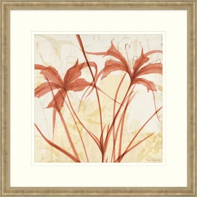 Wendover Art Group Amber Blossoms 5 - Picture Frame Painting On Paper In Beige;orange