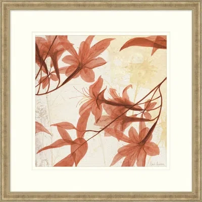 Wendover Art Group Amber Blossoms 6 - Picture Frame Painting On Paper In Beige;orange