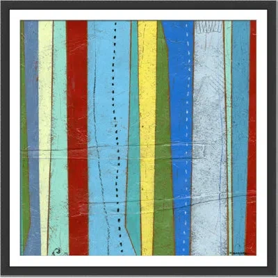 Wendover Art Group Amble Ii - Picture Frame Painting In Blue;red;yellow