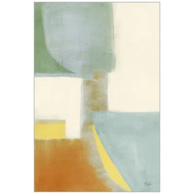 Wendover Art Group American Idyll 2 By Lillian August - Floater Frame Painting On Canvas In Blue;beige;orange