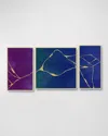 Wendover Art Group Amethyst Triptych Giclee In Purple/blue