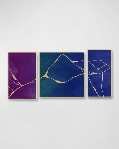 Wendover Art Group Amethyst Triptych Giclee In Purple/blue