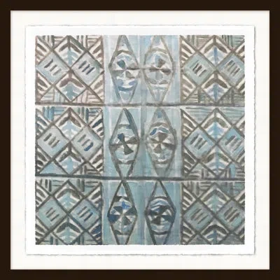 Wendover Art Group Ancient Pattern Study 4 - Picture Frame Print On Paper In Blue;gray