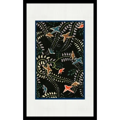 Wendover Art Group Antique Wood Block 4 - Picture Frame Graphic Art On Paper In Blue;black;orange