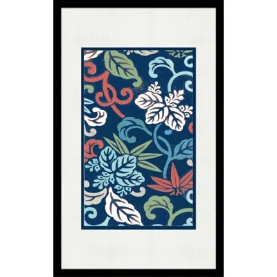 Wendover Art Group Antique Wood Block 6 - Picture Frame Painting On Paper In Green;red;navy