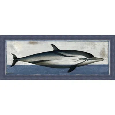 Wendover Art Group Antiqued Dolphin 2 - Picture Frame Painting On Paper In Multi