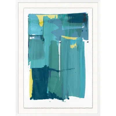 Wendover Art Group Aqua Sunset 2 By Christopher Kennedy - Picture Frame Painting On Paper In Blue;yellow
