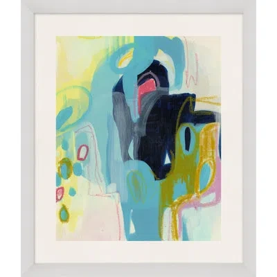 Wendover Art Group Aquatic Shift 6 - Picture Frame Painting On Paper In Blue;black;yellow