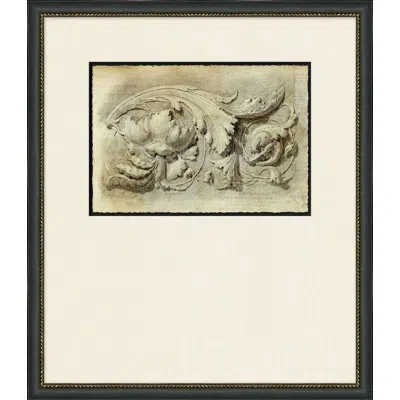 Wendover Art Group Architectural Adornment 10 - Picture Frame Painting On Paper In Beige;ivory
