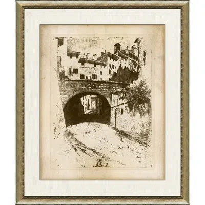 Wendover Art Group Archway Siena - Picture Frame Painting On Paper In Black;white