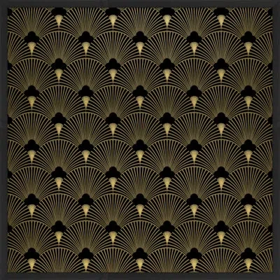 Wendover Art Group Art Deco Design 1 - Picture Frame Graphic Art In Black;gold