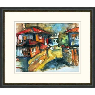 Wendover Art Group Artistic City Rendering 2 - Picture Frame Painting On Paper In Blue;red;yellow