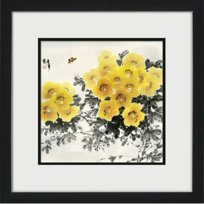 Wendover Art Group Asian Botanical Ii - Picture Frame Painting On Paper In Black;white;yellow