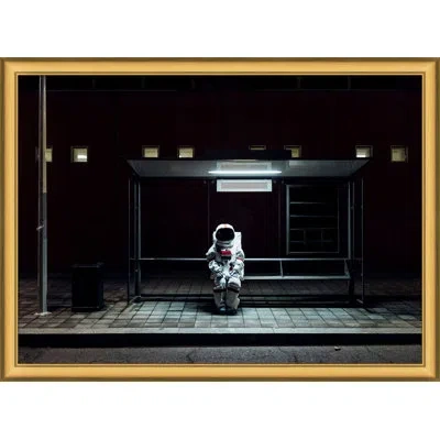 Wendover Art Group Astronaut Waiting For A Bus By Thom Filicia - Single Picture Frame Photograph In Black;white;gray