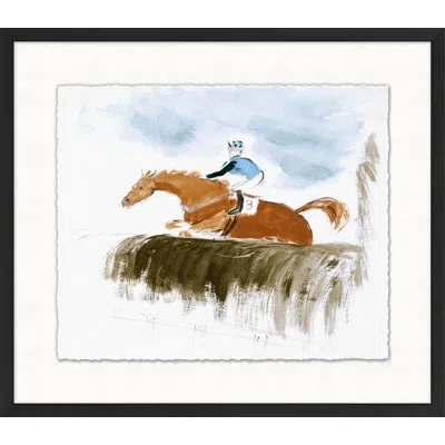Wendover Art Group At The Races 1 - Picture Frame Painting On Paper In Blue;brown;white