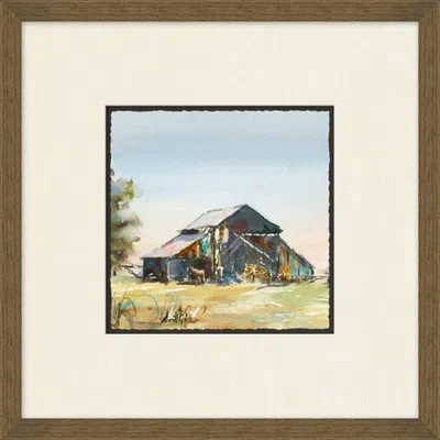 Wendover Art Group Barnscape 3 - Picture Frame Painting On Paper In Blue;black;green;red