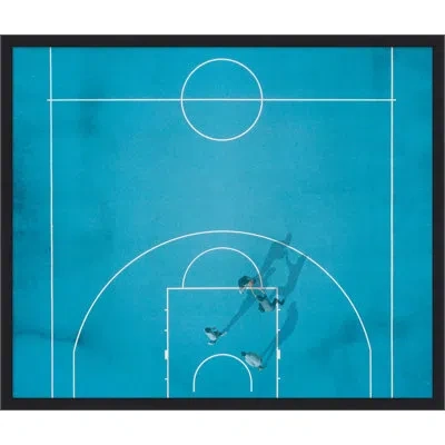 Wendover Art Group Basketball Court By Thom Filicia - Shadow Box Photograph In Blue;white