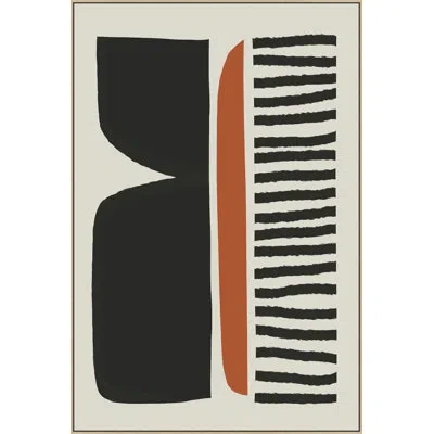 Wendover Art Group Bauhaus 1 - Single Picture Frame Print On Canvas In Black,orange