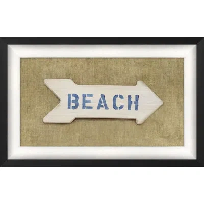 Wendover Art Group Beach Arrow - Picture Frame Textual Art In Blue;beige