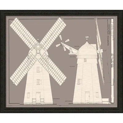 Wendover Art Group Bebe Windmill H - Picture Frame Graphic Art On Paper In Gray;cream