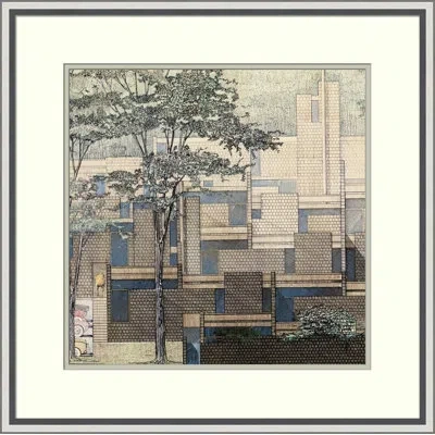 Wendover Art Group Behind The Trees Ii - Picture Frame Graphic Art On Paper In Blue;brown;green;beige