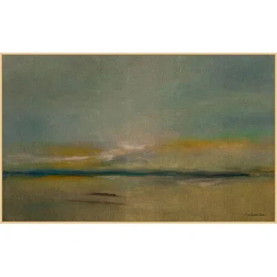 Wendover Art Group Being Tranquil By Lillian August - Floater Frame Painting In Blue;brown;gray