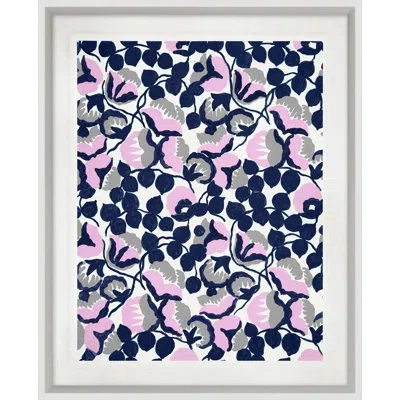 Wendover Art Group Bermuda Pink And Navy 2 - Picture Frame Graphic Art In Beige;pink;navy