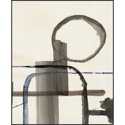 Wendover Art Group Between States 1 By Thom Filicia - Floater Frame Painting On Canvas In Blue;black;green