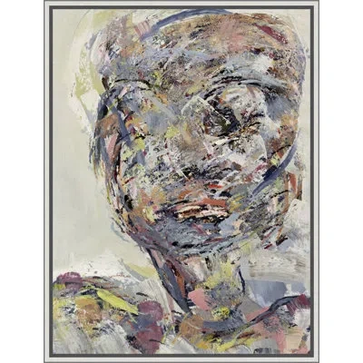 Wendover Art Group Beyond Ii - Floater Frame Painting On Canvas In Gray;yellow;pink