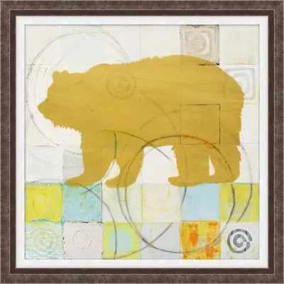 Wendover Art Group Big Game 1 - Picture Frame Painting On Paper In Blue;yellow;ivory