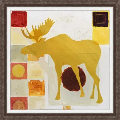Wendover Art Group Big Game 4 - Picture Frame Painting On Paper In Brown;red;yellow