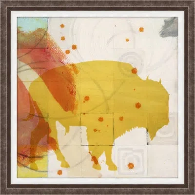 Wendover Art Group Big Game 6 - Picture Frame Painting On Paper In Gray;red;yellow